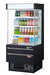 Turbo Air TOM-25MSEB-N 28" Black Narrow Depth Vertical Open Air Cooler / Air Curtain Display Case with (4) Levels, 115v - Donut-Supplies.Com
