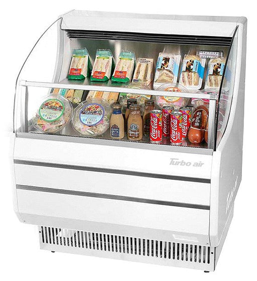 Turbo Air TOM-30SW-N 28" Slim Line Horizontal Open Air Cooler w/ (3) Levels – White Exterior, 115v - Donut-Supplies.Com