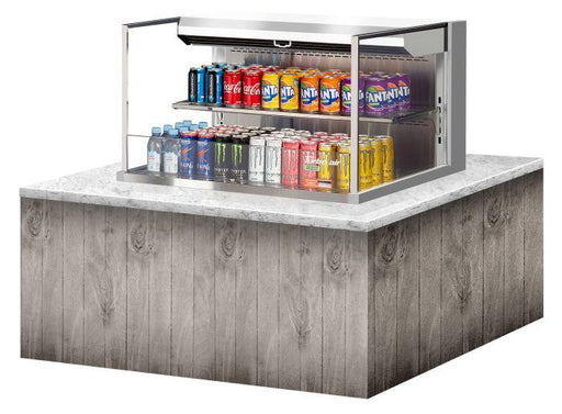 Turbo Air TOM-36L-UF-S-2SI-N 36" Stainless Steel Drop-In Refrigerated Open Display Case Merchandiser – (2) Levels, 1 Shelf, 115v - Donut-Supplies.Com