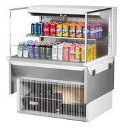 Turbo Air TOM-36L-UF-W-2SI-N 35 7/8" Drop-In Horizontal Open Air Cooler w/ (2) Levels – White Exterior, 115v - Donut-Equipment.com