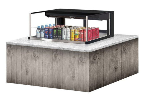 Turbo Air TOM-36L-UFD-B-1SI-N 36" Drop-In Horizontal Open Air Cooler w/ (1) Level – Black Exterior, 115v - Donut-Supplies.Com