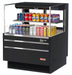 Turbo Air TOM-36L-UFD-B-2S-N 34 3/4" Black Low Profile Horizontal Open Air Cooler w/ (2) Levels – Ultra Front Deluxe Merchandiser, 115v - Donut-Supplies.Com