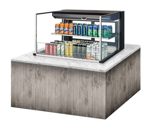 Turbo Air TOM-36L-UFD-B-2SI-N 35 7/8" Drop-In Horizontal Open Air Cooler w/ (2) Levels – Black Exterior, 115v - Donut-Supplies.Com