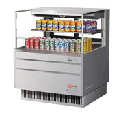 Turbo Air TOM-36L-UFD-S-2S-N 34 3/4" Stainless Steel Low Profile Horizontal Open Air Cooler w/ (2) Levels – Ultra Front Deluxe Merchandiser, 115v - Donut-Equipment.com