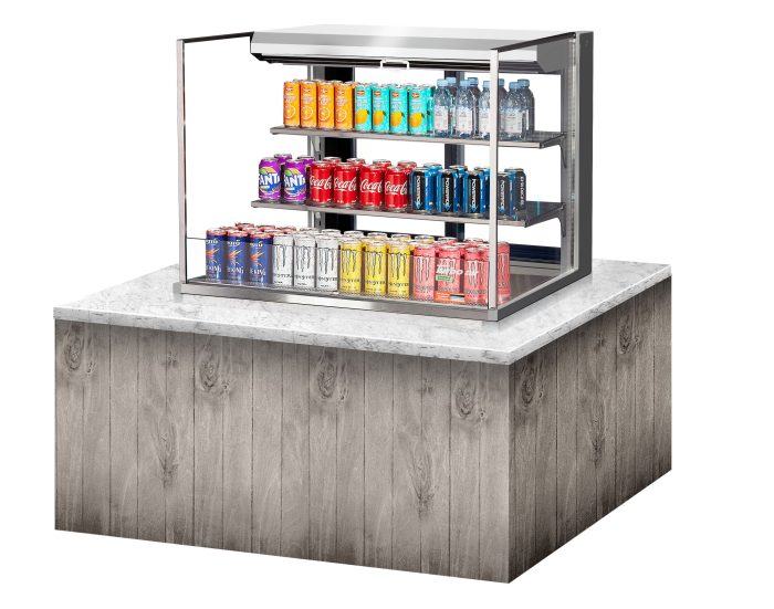 Turbo Air TOM-36L-UFD-S-3SI-N 36" Drop-In Horizontal Open Air Cooler w/ (3) Levels – Stainless Steel Exterior, 115v - Donut-Supplies.Com