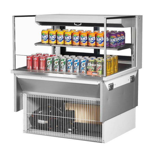 Turbo Air TOM-36L-UFD-W-2SI-N 35 7/8" Drop-In Horizontal Open Air Cooler w/ (2) Levels – White Exterior, 115v - Donut-Supplies.Com