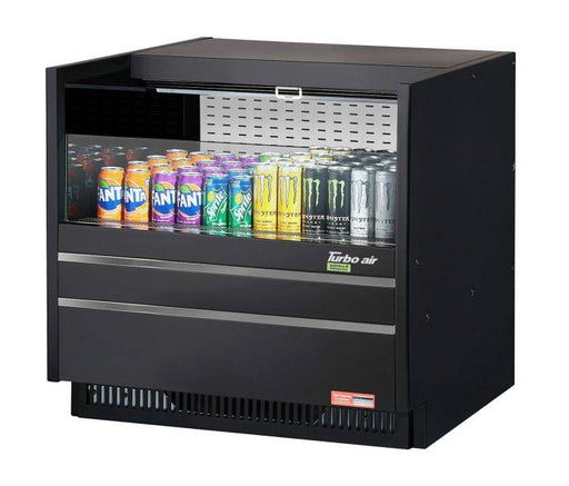 Turbo Air TOM-36UC-B-N 36 1/4" Horizontal Open Air Cooler w/ (1) Level – Black Exterior, 115v - Donut-Supplies.Com