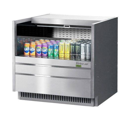 Turbo Air TOM-36UC-S-N 36 1/4" Drop-In Horizontal Open Air Cooler w/ (1) Level – Stainless Steel Exterior, 115v - Donut-Supplies.Com