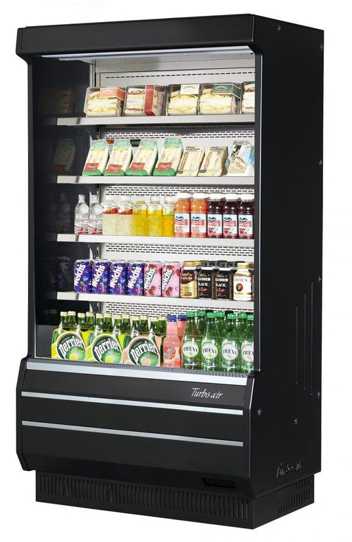 Turbo Air TOM-40B-SP-N 39 1/8" Vertical Open Air Cooler w/ (5) Levels – Black Exterior, 115v - Donut-Supplies.Com