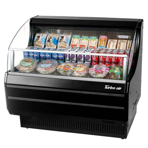 Turbo Air TOM-40SB-N 39" Slim Line Horizontal Open Air Cooler w/ (3) Levels – Black Exterior, 115v - Donut-Supplies.Com