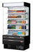 Turbo Air TOM-40SEB-N 39 7/8" Black Narrow Depth Vertical Open Air Cooler / Air Curtain Display Case with (5) Levels, 115v - Donut-Supplies.Com