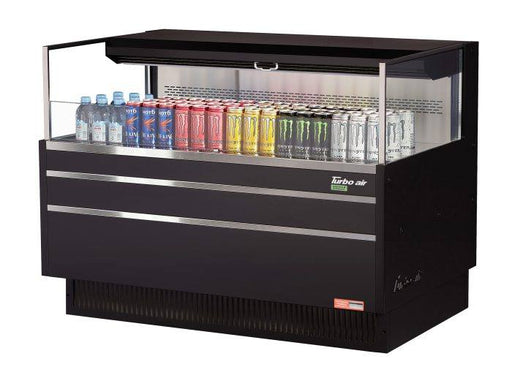 Turbo Air TOM-48L-UF-B-1S-N 46 3/4" Black Low Profile Horizontal Open Air Cooler w/ (1) Level – Ultra Front Merchandiser, 115v - Donut-Supplies.Com