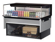 Turbo Air TOM-48L-UF-B-1SI-N 47 7/8" Drop-In Horizontal Open Air Cooler w/ (1) Level – Black Exterior, 115v - Donut-Equipment.com