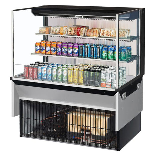 Turbo Air TOM-48L-UF-B-3SI-N 47 7/8" Drop-In Horizontal Open Air Cooler w/ (3) Levels – Black Exterior, 115v - Donut-Supplies.Com