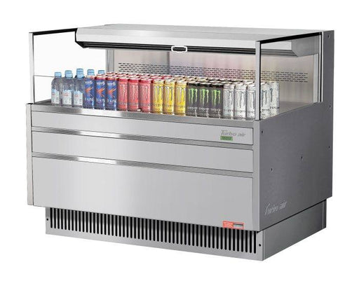 Turbo Air TOM-48L-UF-S-1S-N 46 3/4" Stainless Steel Low Profile Horizontal Open Air Cooler w/ (1) Level – Ultra Front Merchandiser, 115v - Donut-Supplies.Com