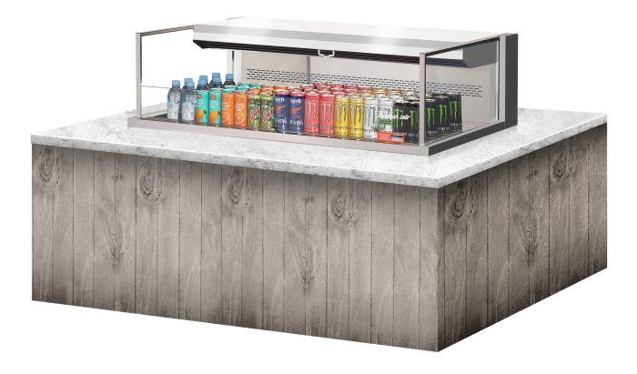 Turbo Air TOM-48L-UF-S-1SI-N 48" Stainless Steel Drop-In Refrigerated Open Display Case Merchandiser – (1) Level, 115v - Donut-Equipment.com