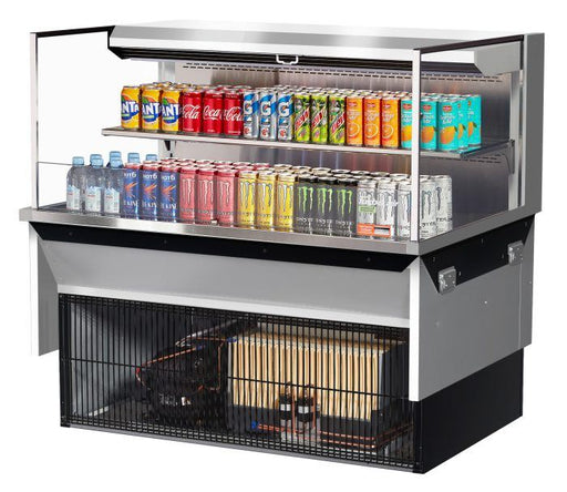 Turbo Air TOM-48L-UF-S-2SI-N 48" Stainless Steel Drop-In Refrigerated Open Display Case Merchandiser w/ (2) Levels, 115v - Donut-Supplies.Com
