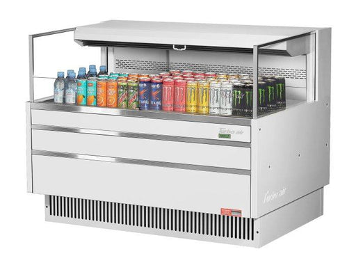 Turbo Air TOM-48L-UF-W-1S-N 46 3/4" White Low Profile Horizontal Open Air Cooler w/ (1) Level – Ultra Front Merchandiser, 115v - Donut-Supplies.Com