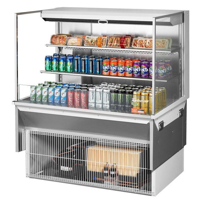 Turbo Air TOM-48L-UF-W-3SI-N 47 7/8" Drop-In Horizontal Open Air Cooler w/ (3) Levels – White Exterior, 115v - Donut-Supplies.Com