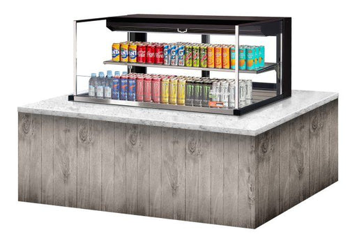 Turbo Air TOM-48L-UFD-B-2SI-N 48" Drop-In Horizontal Open Air Cooler w/ (2) Levels – Black Exterior, 115v - Donut-Supplies.Com
