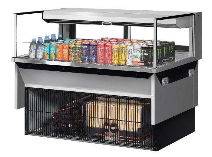 Turbo Air TOM-48L-UFD-S-1SI-N 48" Drop-In Horizontal Open Air Cooler w/ (1) Level – Stainless Steel Exterior, 115v - Donut-Supplies.Com