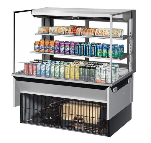 Turbo Air TOM-48L-UFD-S-3SI-N 48" Drop-In Horizontal Open Air Cooler w/ (3) Levels – Stainless Steel Exterior, 115v - Donut-Supplies.Com