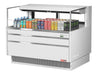 Turbo Air TOM-48L-UFD-W-1S-N 46 3/4" White Low Profile Horizontal Open Air Cooler w/ (1) Level – Ultra Front Deluxe Merchandiser, 115v - Donut-Supplies.Com