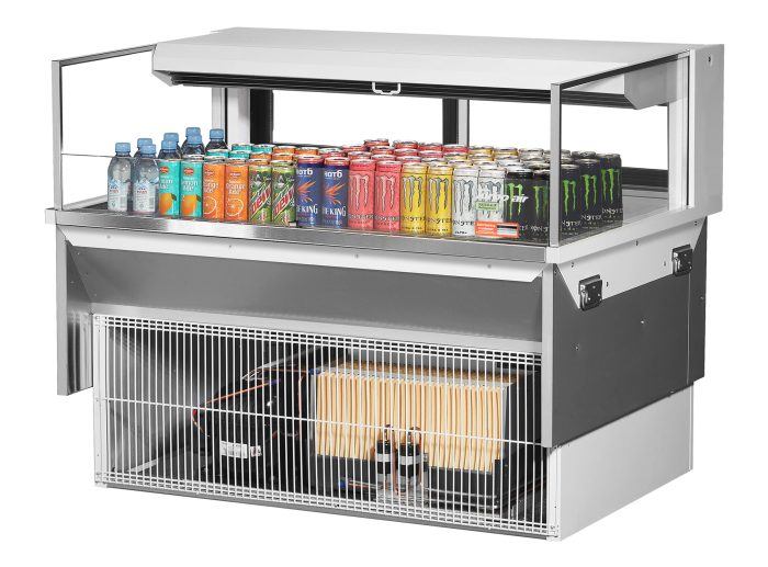 Turbo Air TOM-48L-UFD-W-1SI-N 48" Drop-In Horizontal Open Air Cooler w/ (1) Level – White Exterior, 115v - Donut-Supplies.Com