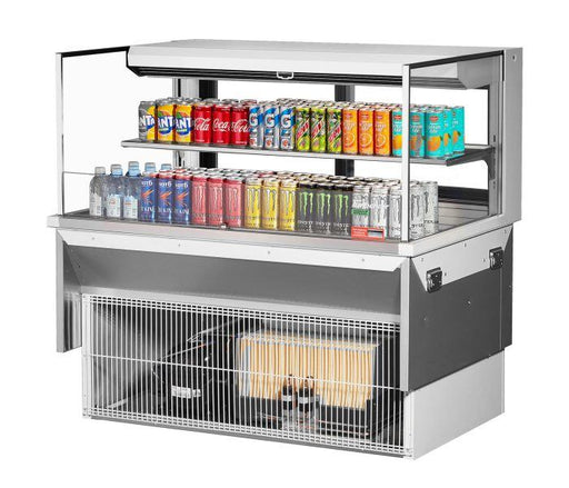 Turbo Air TOM-48L-UFD-W-2SI-N 48" Drop-In Horizontal Open Air Cooler w/ (2) Levels – White Exterior, 115v - Donut-Supplies.Com