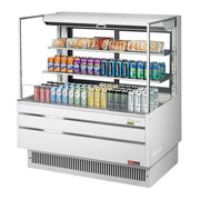 Turbo Air TOM-48L-UFD-W-3S-N 46 3/4" White Low Profile Horizontal Open Air Cooler w/ (3) Levels – Ultra Front Deluxe Merchandiser, 115v - Donut-Equipment.com