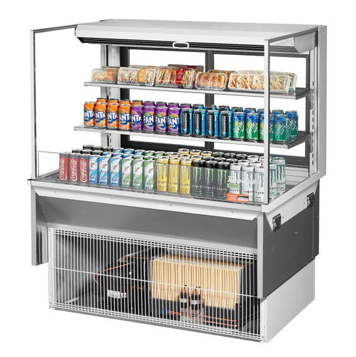Turbo Air TOM-48L-UFD-W-3SI-N 48" Drop-In Horizontal Open Air Cooler w/ (3) Levels – White Exterior, 115v - Donut-Supplies.Com