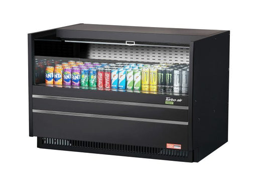 Turbo Air TOM-48UC-B-N 48 1/4" Horizontal Open Air Cooler w/ (1) Level – Black Exterior, 115v - Donut-Supplies.Com
