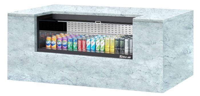 Turbo Air TOM-48UC-B-N 48 1/4" Horizontal Open Air Cooler w/ (1) Level – Black Exterior, 115v - Donut-Supplies.Com