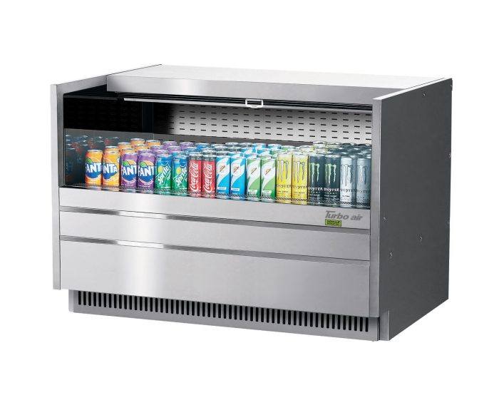 Turbo Air TOM-48UC-S-N 48 1/4" Drop-In Horizontal Open Air Cooler w/ (1) Level – Stainless Steel Exterior, 115v - Donut-Supplies.Com