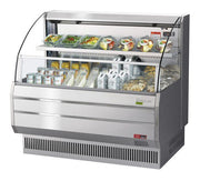 Turbo Air TOM-50LS-N 50" Low Profile Horizontal Open Air Cooler – Stainless Steel Refrigerated Merchandiser w/ (2) Levels, 115v - Donut-Equipment.com