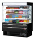 Turbo Air TOM-50MSEB-N 51 1/8" Black Narrow Depth Vertical Open Air Cooler / Air Curtain Display Case with (4) Levels, 115v - Donut-Supplies.Com