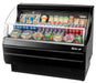 Turbo Air TOM-50SB-N 50 3/4" Slim Line Horizontal Open Air Cooler w/ (3) Levels – Black Exterior, 115v - Donut-Supplies.Com