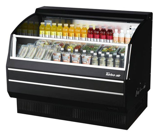 Turbo Air TOM-50SB-SP-N 50 7/8" Black Horizontal Open Air Cooler w/ (3) Levels, Stainless Steel Interior – Slim Line, 115v - Donut-Supplies.Com