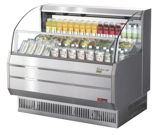 Turbo Air TOM-50SS-N 50 3/4" Slim Line Horizontal Open Air Cooler w/ (3) Levels – Stainless Steel Exterior, 115v - Donut-Supplies.Com