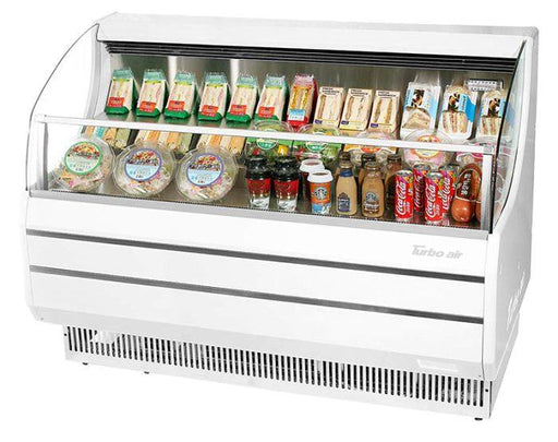 Turbo Air TOM-50SW-N 50 3/4" Slim Line Horizontal Open Air Cooler w/ (3) Levels – White Exterior, 115v - Donut-Supplies.Com