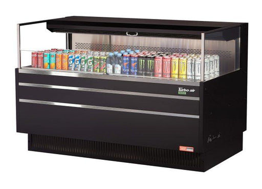 Turbo Air TOM-60L-UF-B-1S-N 58 3/4" Black Low Profile Horizontal Open Air Cooler w/ (1) Level – Ultra Front Merchandiser, 115v - Donut-Supplies.Com