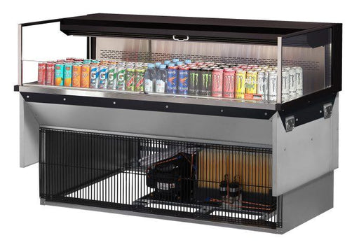 Turbo Air TOM-60L-UF-B-1SI-N 59 7/8" Drop-In Horizontal Open Air Cooler w/ (1) Level – Black Exterior, 115v - Donut-Supplies.Com