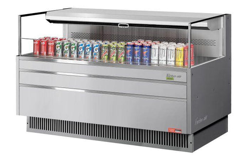 Turbo Air TOM-60L-UF-S-1S-N 58 3/4" Stainless Steel Low Profile Horizontal Open Air Cooler w/ (1) Level – Ultra Front Merchandiser, 115v - Donut-Supplies.Com