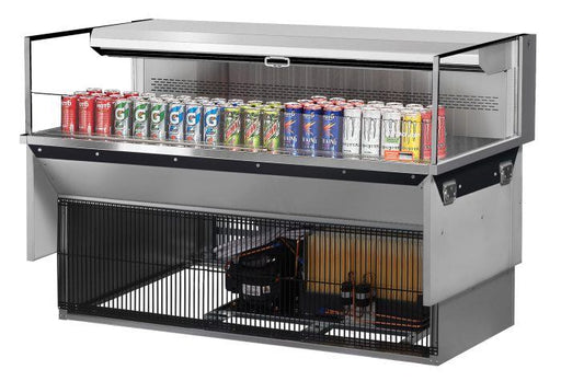 Turbo Air TOM-60L-UF-S-1SI-N 60" Stainless Steel Drop-In Refrigerated Open Display Case Merchandiser with (1) Level, 115v - Donut-Supplies.Com
