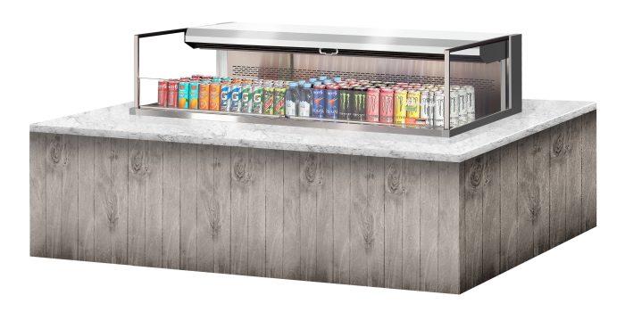 Turbo Air TOM-60L-UF-S-1SI-N 60" Stainless Steel Drop-In Refrigerated Open Display Case Merchandiser with (1) Level, 115v - Donut-Equipment.com