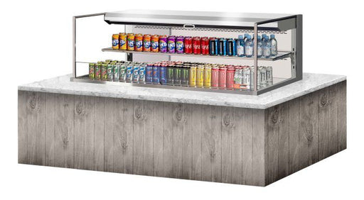 Turbo Air TOM-60L-UF-S-2SI-N 60" Stainless Steel Drop-In Refrigerated Open Display Case Merchandiser w/ (2) Levels, 115v - Donut-Supplies.Com