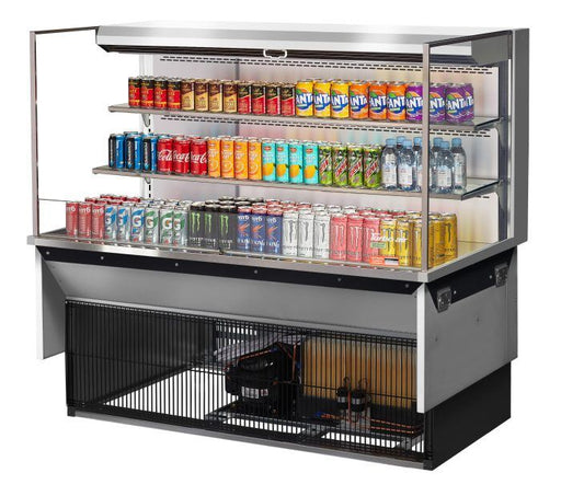 Turbo Air TOM-60L-UF-S-3SI-N 60" Stainless Steel Drop-In Refrigerated Open Display Case Merchandiser w/ (3) Levels, 115v - Donut-Supplies.Com