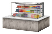 Turbo Air TOM-60L-UF-S-3SI-N 60" Stainless Steel Drop-In Refrigerated Open Display Case Merchandiser w/ (3) Levels, 115v - Donut-Equipment.com