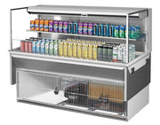 Turbo Air TOM-60L-UF-W-2SI-N 59 7/8" Drop-In Horizontal Open Air Cooler w/ (2) Levels – White Exterior, 115v - Donut-Equipment.com