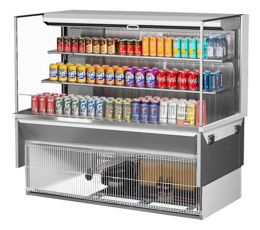 Turbo Air TOM-60L-UF-W-3SI-N 59 7/8" Drop-In Horizontal Open Air Cooler w/ (3) Levels – White Exterior, 115v - Donut-Supplies.Com